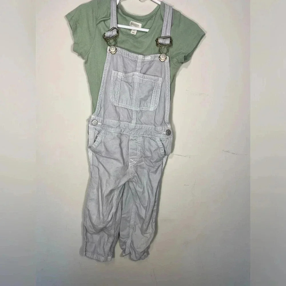 Gymboree denim overalls and onesie bundle | size 2T/18m-24m